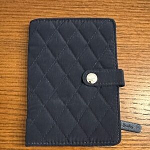 Vera Bradley Quilted Black Wallet with Snap Closure